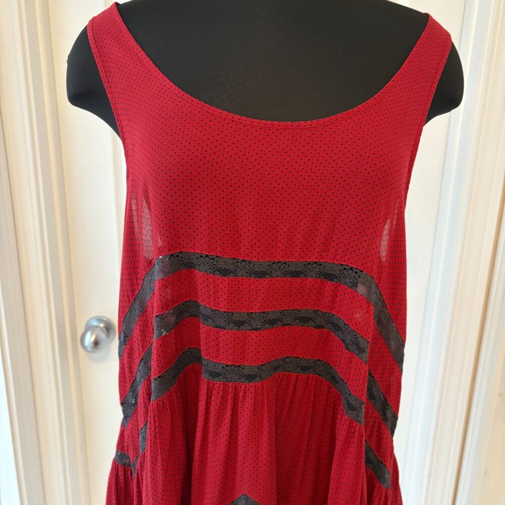 Intimately Free People Voile Lace Trapeze Dress, Crimson S - Picture 3 of 11